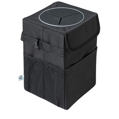 BONFORM Repreve Multifunctional Waterproof Recycled Polyester Trash Repreve Dustbin, Black, Material, Pocket, Belt, Hook, Fiber, Can, 7254-72BK