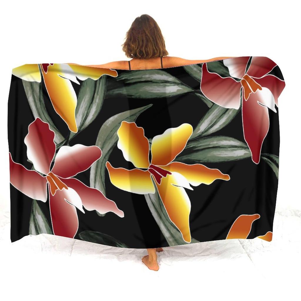Soft And Comfortable Fabric Summer Beach Holiday Sun Sarong All-In-One Cover Coat Polynesian Print Tailored Women'S Sarong
