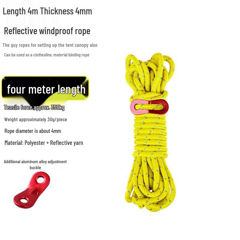 Reflective Wind Rope for Camping Tents - 4mm & 6mm Guy Rope