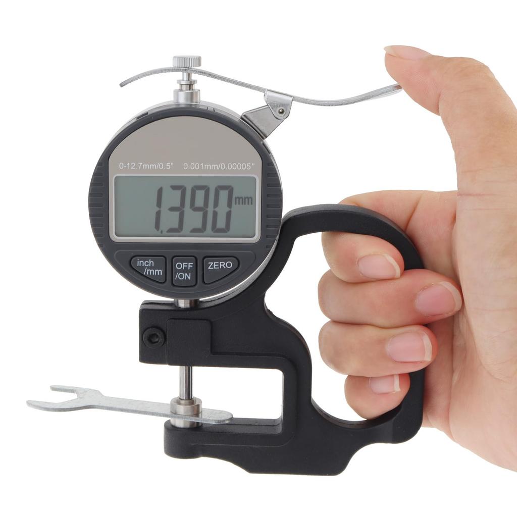 Smgda Digital Thickness Gauge with LCD Display for and Pipe Micrometer, 12.7mm, High-Precision Paper, Metal, (0.001mm Accuracy)