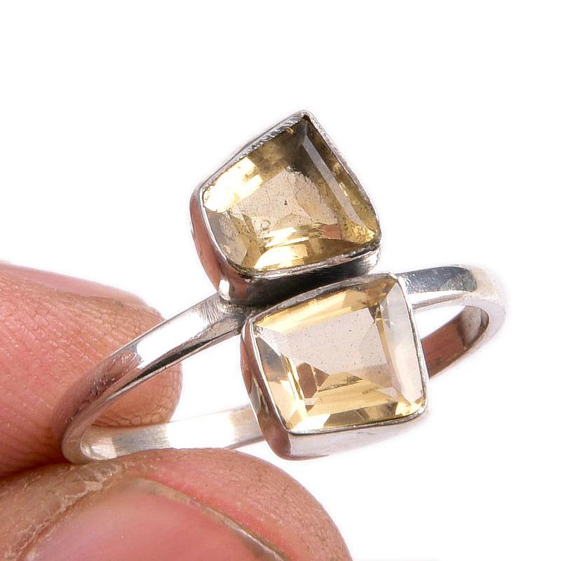 

Ювелирное кольцо из чистого серебра 925 пробы с натуральным цитрином, размер 8,5 F0o48