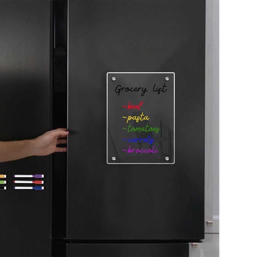 Magnetic Transparent Acrylic Week Plan Message Board Scratchable Magnetic Refrigerator Sticker