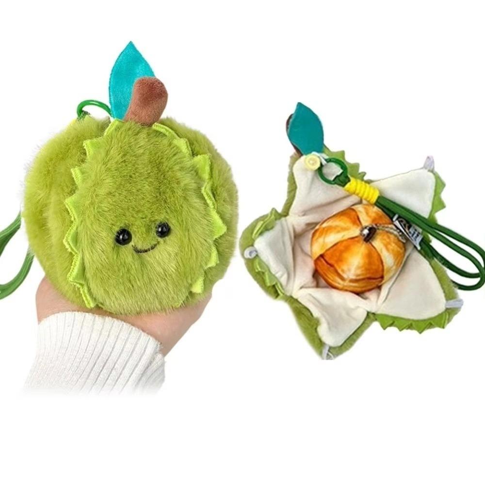 Soft Filled Orange Plush Keychain Furry Texture Simulation Food Toy Backpack Decor
