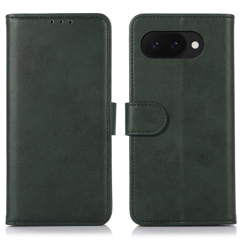 

For Google Pixel 9a Case Cowhide Texture Leather Wallet Phone Cover with Stand B