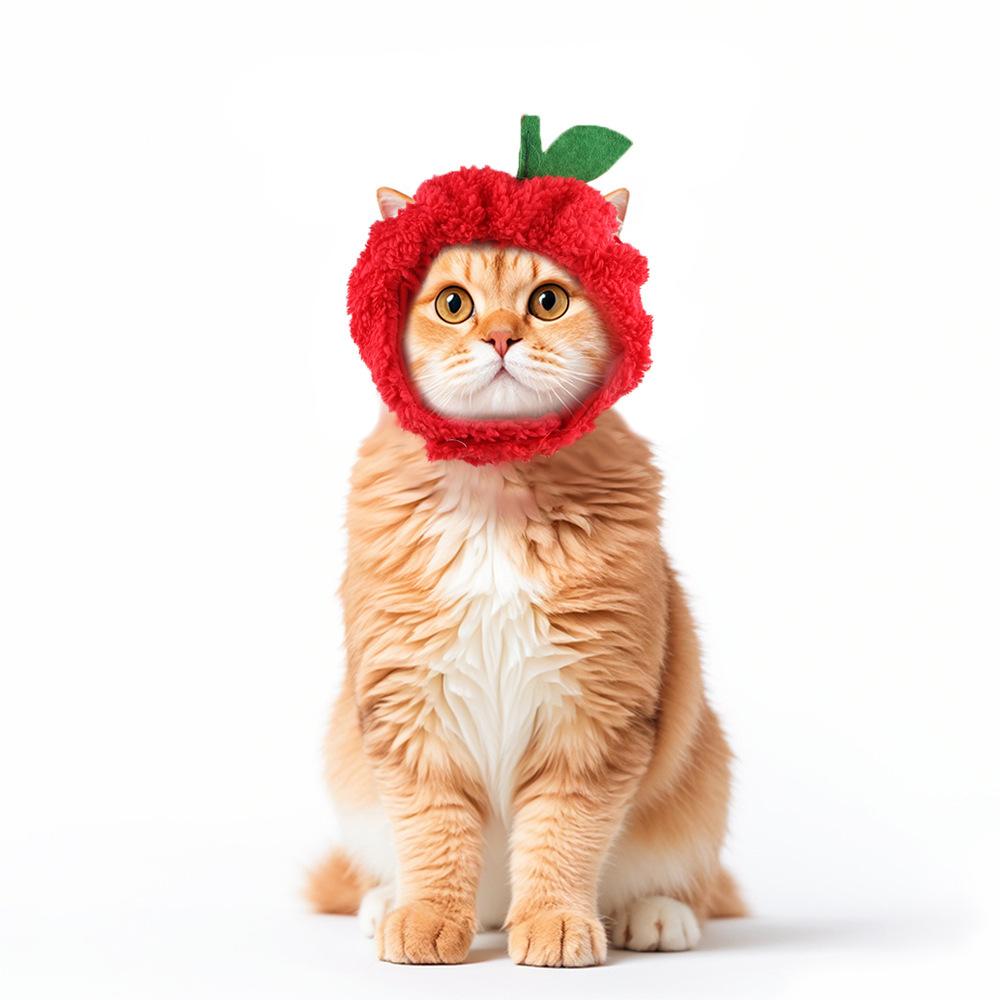 Pet hat funny costume chicken leg headdress, apple hat, cat cute leaky ear hat