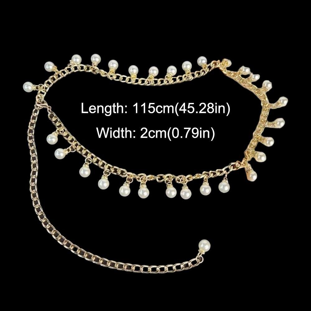 Elegant Chain Belt Versatile Waist Chain Stylish Pearl Belt Skirt Sweater Decorative Accessories