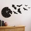 Silent Bat Silhouette Wall Clock - Modern Black Scary Bat Home Decor Clock