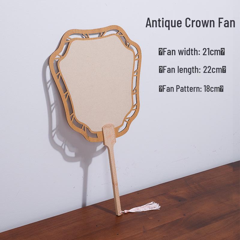 Thick Xuan Paper Hollowed Round Fan: High-Grade Double-Sided Blank Ancient-Style for French Painting & Calligraphy