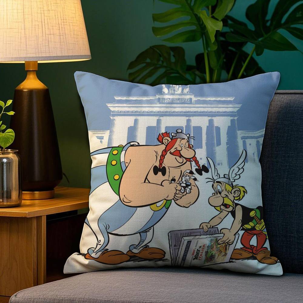 Cartoon A-Asterix And O-Obelix Pillow Case Sofa Living Room Bedroom Double-sided Printing Square Cushion Nap Time Cushion Cover