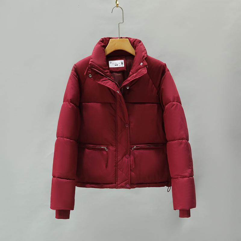 Winter New Cotton-padded Jacket Women's Short Stand-up Collar Cotton-padded Jacket Loose Warm Live Coat In Winter.