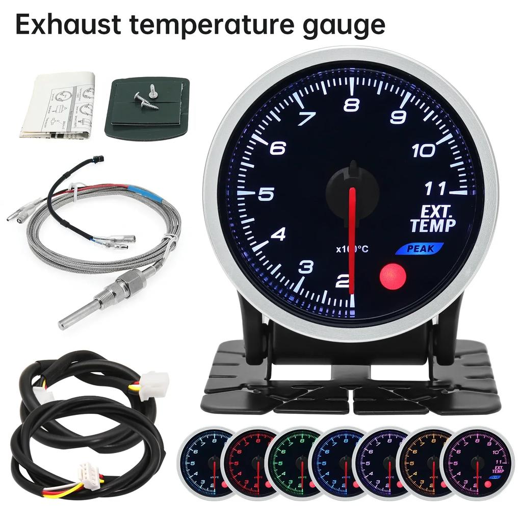 100% Car Accessories Auto Gauge 8 Color Voltmeter Oil Pressure Water Oil Temp EGT Exhaust Temp Turbo Boost Fuel Press Tachometer