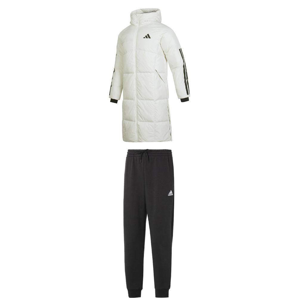 

Adidas Теплый модный полосатый длинный топ, однотонные флисовые брюки на шнурке, повседневный спортивный костюм для мужчин JG3838+IB4023 XS
