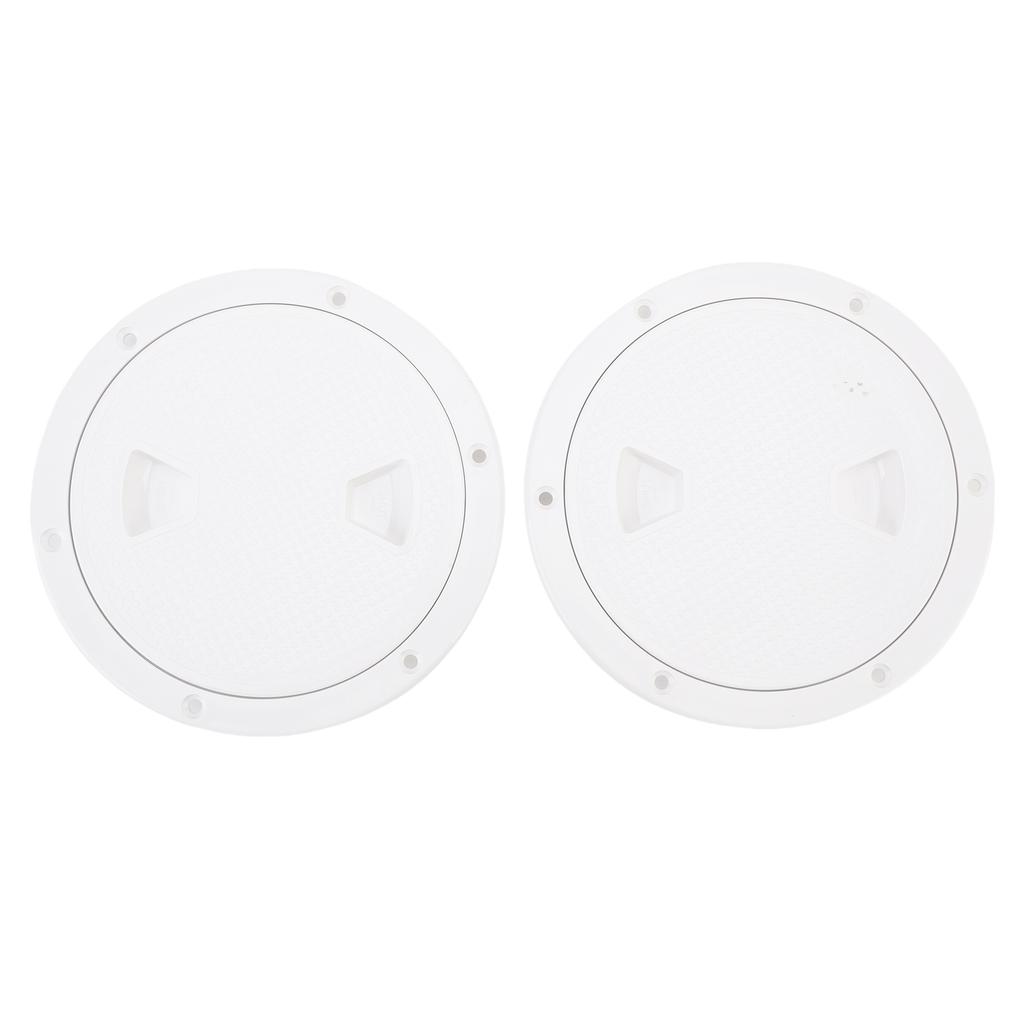 2PCS 6 Inch Boat Round Inspection Deck Plate with Detachable Cover for Marine Yacht White