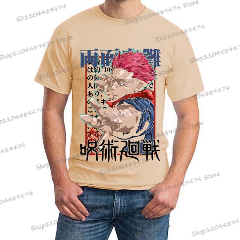 Anime Jujutsu Kaisen Yuji Itadori T Shirts Men Women Short Sleeve Harajuku T-shirts Yuji Itadori Retro Round Neck Y2K Tops Tees