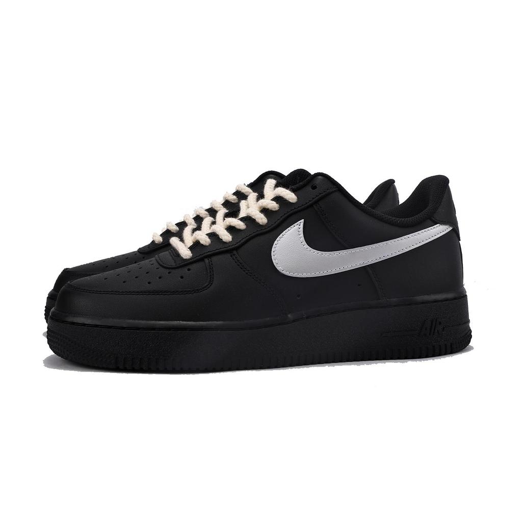 Nike Air Force 1 Coverage Slip Resistant Lightweight Low Top Skateboard Shoes Unisex Black CW2288-001(Team59-)