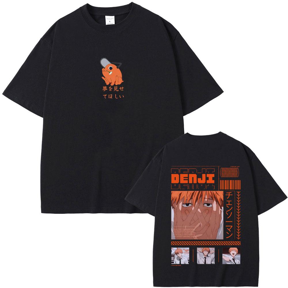Anime Chainsaw Man Tshirt Cartoon Denji Pochita Funny Graphic T Shirts Tops Men Women Manga Casual Oversized Tshirt Streetwear