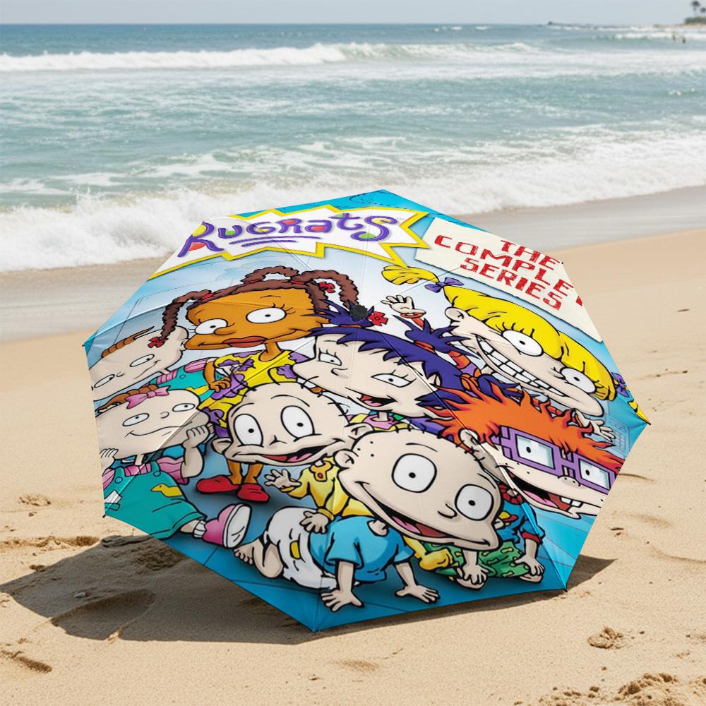 1 PC Automatic Folding Umbrella- Rugrats Pattern, Portable & Foldable Design with 8 Ribs, Christmas Birthday Gifts