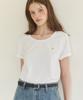 OURHOPE Logo Silky U-Neck T-Shirt - White