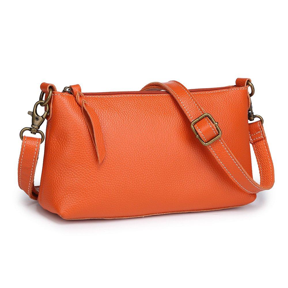 

Creator-ya Honpo Women s Genuine Leather Shoulder Bag, Crossbody Bag, Cute, Lightweight, Small, Stylish Leather Pochette, SpringSummer, Orange, G08