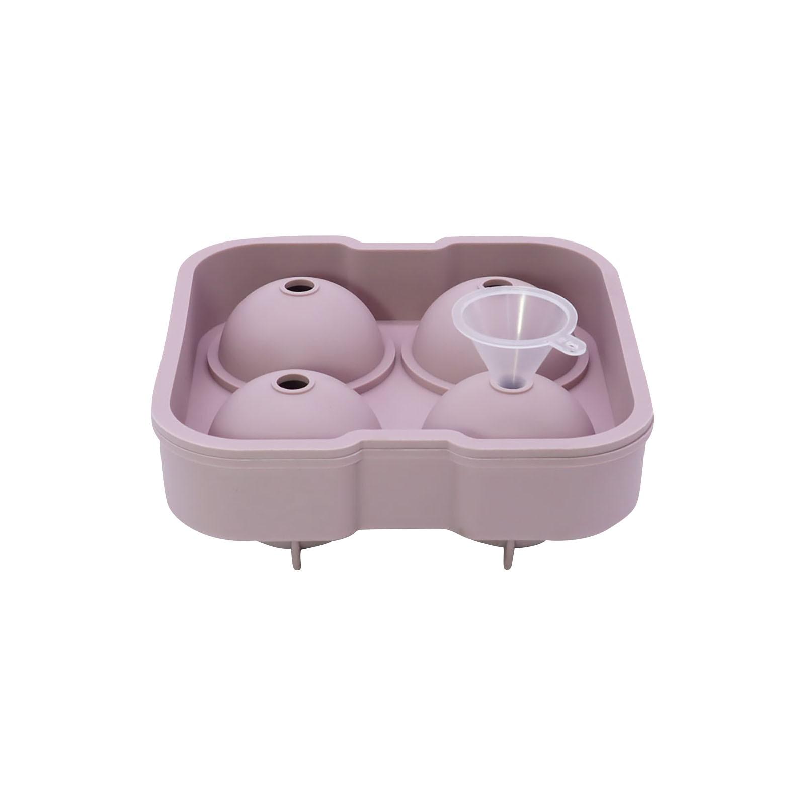 

Пищевой 4-сеточный ящик для льда, бытовая форма для льда, форма для ледяного шара с крышкой для льда One Size розовый