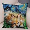Colorful Pet Shepherd Dog Cushion Cover Pillow Case Pillow Covers Decor Oil Painting Cartoon Animal  Pillowcase 45x45