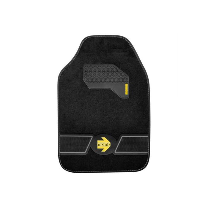 Teppichbodenmatten - Momo - 4er-Set - Schwarz/graue Streifen - Für Auto - Vorne und hinten