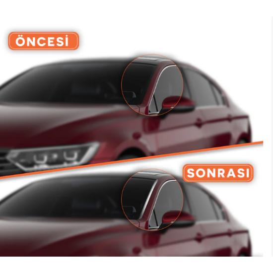 Volkswagen Passat B8 Krom Ön Cam Direği 2 Parça 2015 - 2019