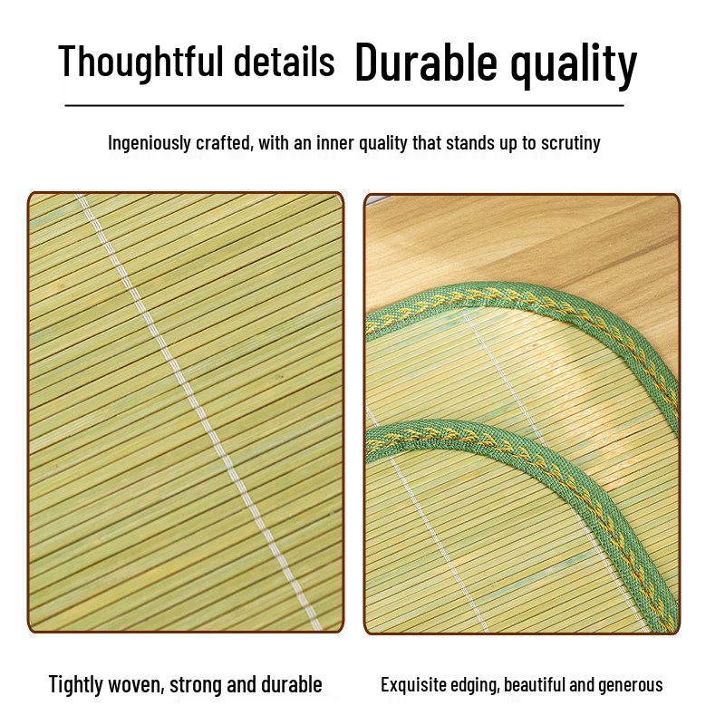 Free Shipping: Summer Bamboo Rattan Pillow Pair - Cool Green Ice Mat with Pillowcase