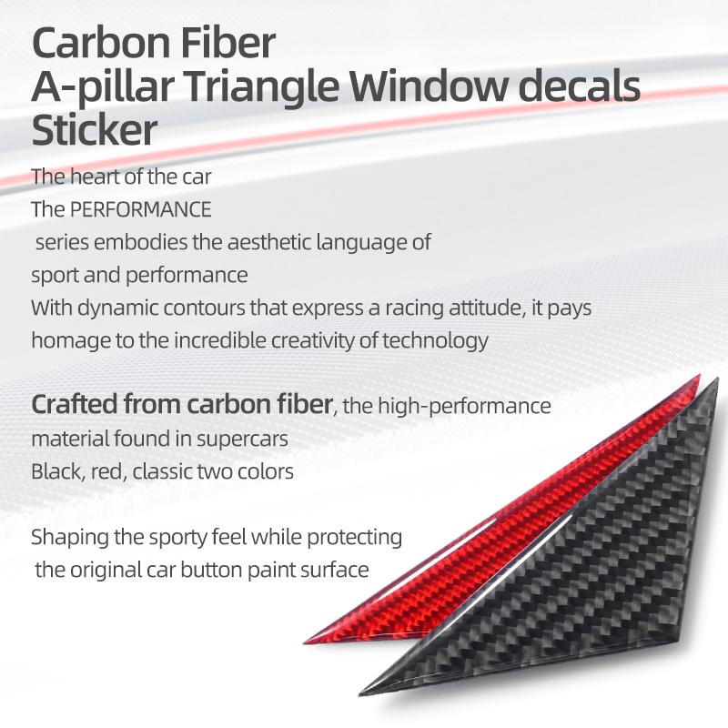 Carbon Fiber For Ford Mustang GT 2024 2025 A-pillar Triangular Trim Protective Sticker Tuning Car Exterior Decor Accessories