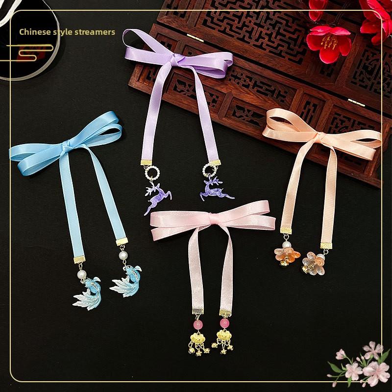 2025 New Hanfu Hair Accessories Girls Ancient Style Headwear Baby Chinese Bell Ribbon Kids Tassel Hairband Traditional Must-Have