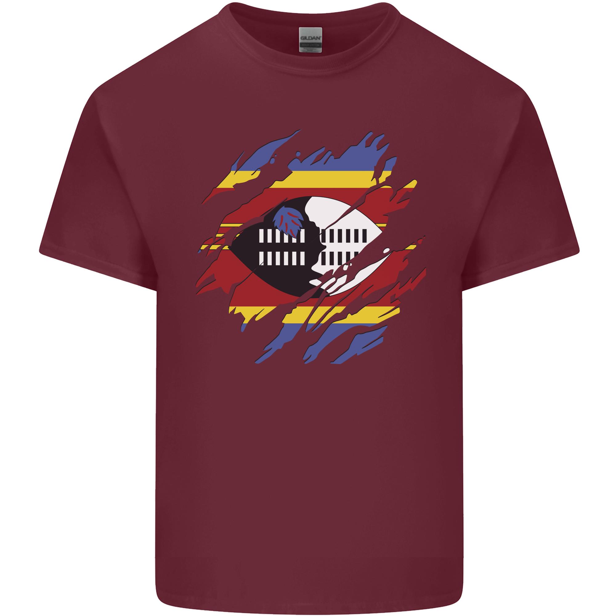Torn Swaziland Flag Swazi Day Football Unisexs Light Cotton TShirt S
