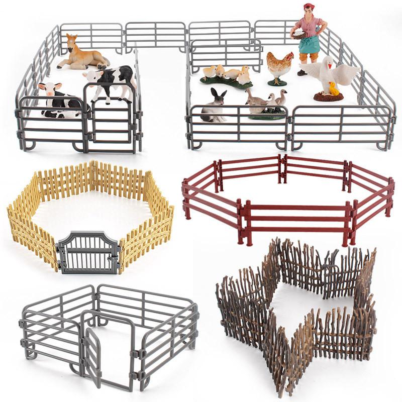Farm Scene Pvc Animal Enclosure Model With Assembly For Kids And Collectors