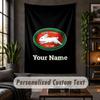 Personalized Wall Tapestry,South Sydney Rabbitohs Custom Text, Soft Fabric Wall Art For Indoor Decoration