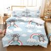 White Cartoon Cute Koala Bedding Set Aniaml Duvet Cover With Pillowcase 3PCS Bed Set Children Kids Gift Bed Linen Bedspread