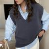 New Loose Fashion Lazy Style Pullover V Neck Waistcoat Sleeveless Knit Vest Sweater Women