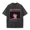 T-shirt Vintage Lavata Anime Giapponese Serial Experiments Lain Manga Ragazza Iwakura T-shirt Sci Fi Uomo Cotone Casuale