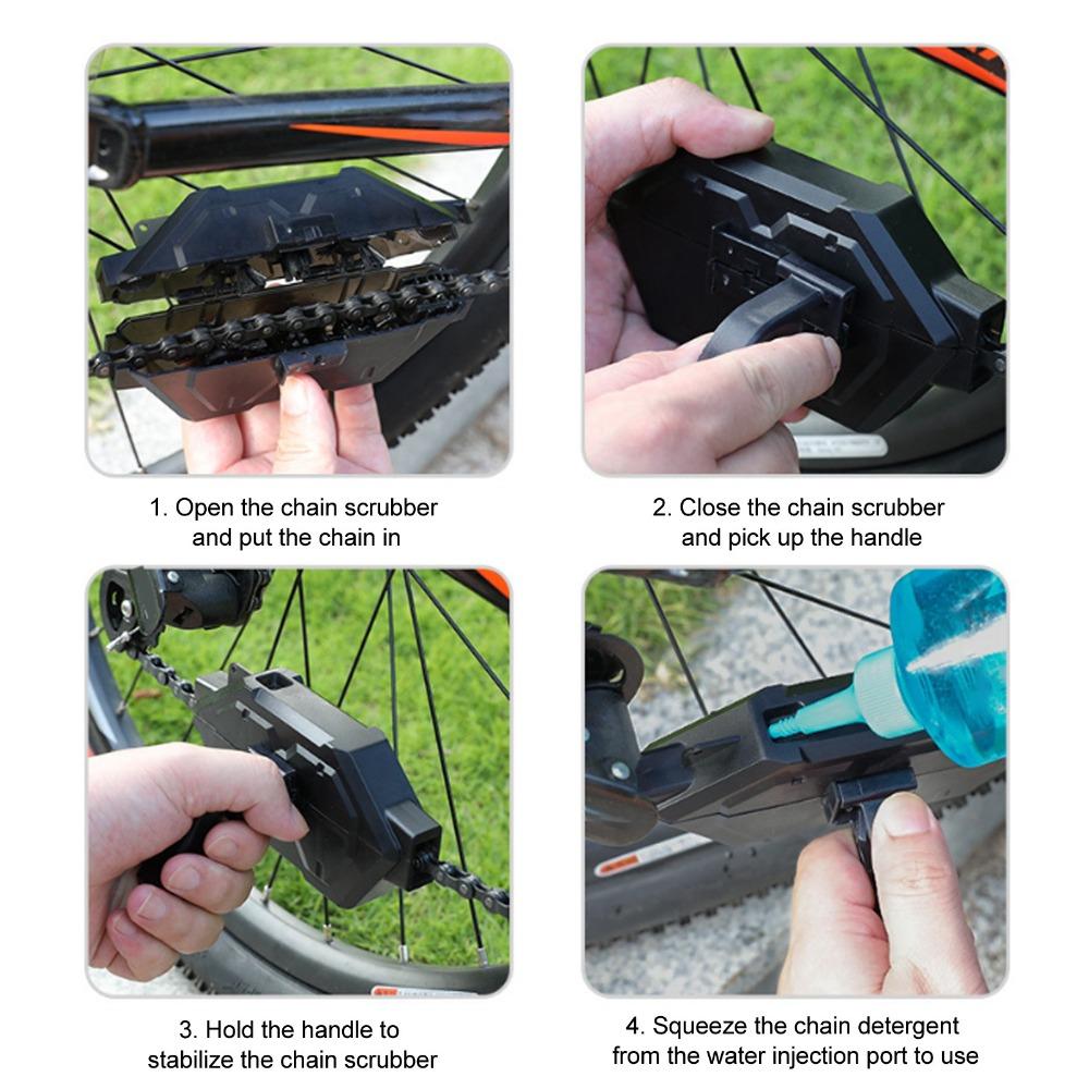 Durable ABS Bike Chain Scrubber 15×7×2.6cm Black Cycling Chain Scrubber Chain Cleaning Tool Cycling Maintenance
