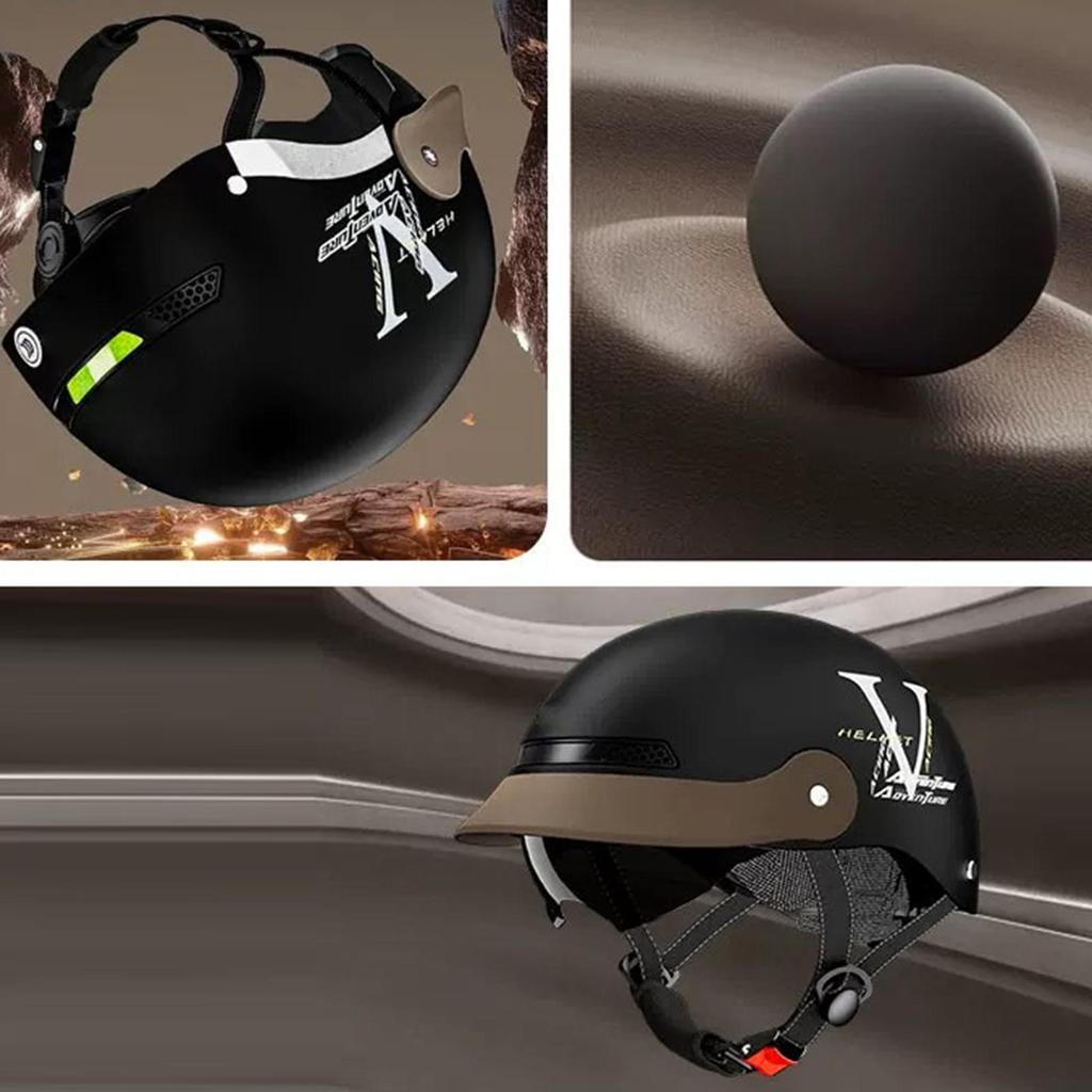 Half Motorcycle Helmet Open Helmet With Sun Visor Quick Release Head Protector For Women Men Cycling Skateboard Motorcycle