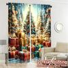 2pcs  Curtains Christmas Trees Gifts Snowflakes Sparkle (2) Light Filtering Modern Curtains Machine Washable Fabric Curtains All