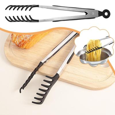 Kitchen Tools Silicone Stainless Steel Food Clip Buffet Food Clip Three Wire Clip