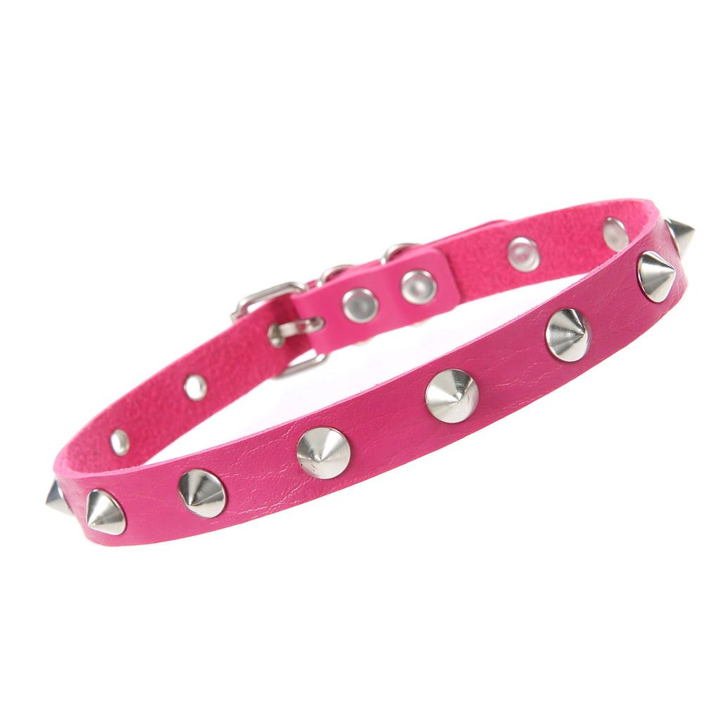 DIEZI Punk PU Leather Clavicle Necklace For Women Vintage Harajuku Gothic Pointed Rivet Choker Torques Necklace Men Jewelry