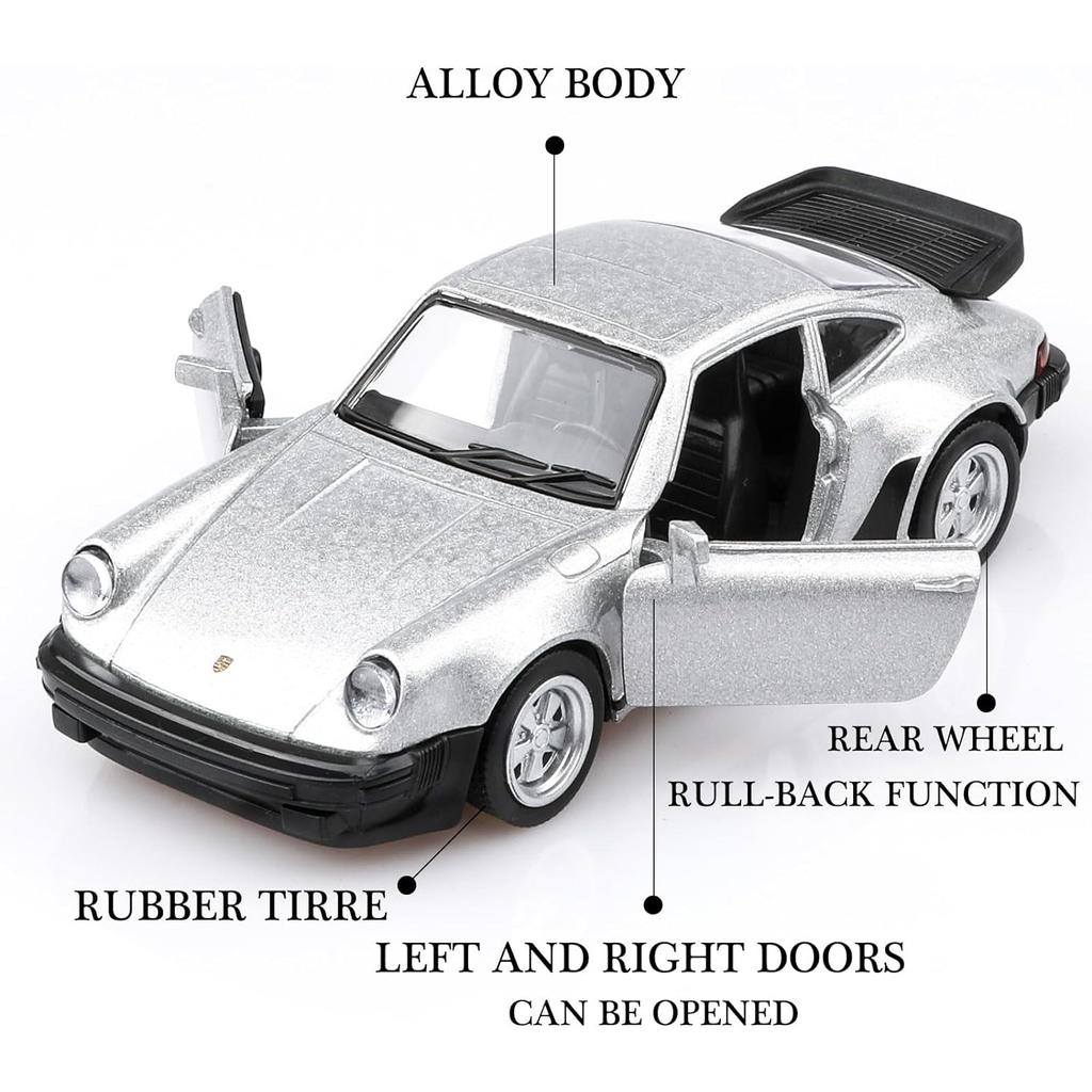 1/36 Scale Porsche 911 Trubo Diecast Car Models,Pull Back Vehicles Porsche 911 Toy Car,Cars Gifts for Boys Girls