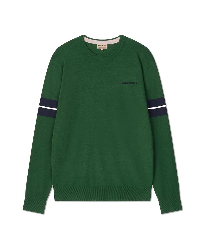 Antomas Sleeve Colorblock Round Neck Knit Men'S - Green