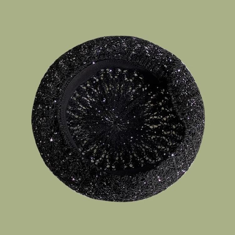 Breathable Hollow Knit Beret Hat Classical French Design Suitable For Most Head Sizes