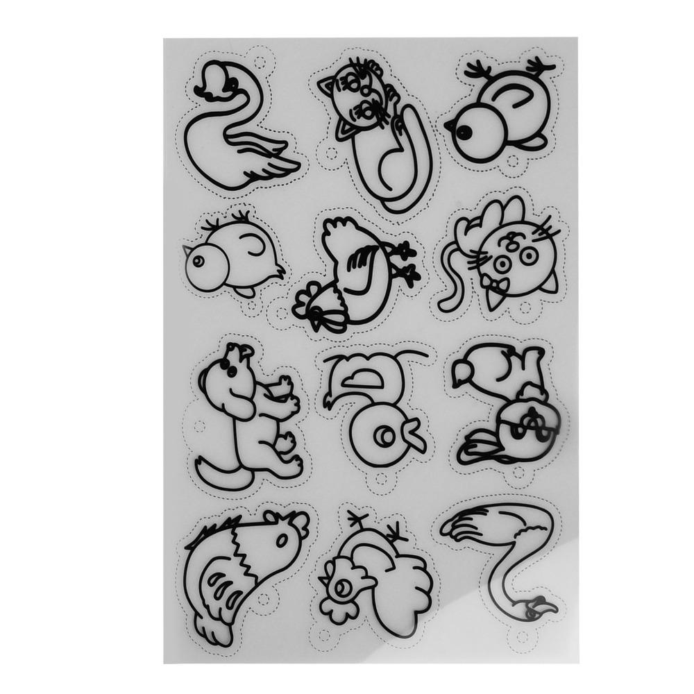 8 PCS Cute Animal Heat Shrink Sheets Colorable Different Patterns Shrinky Art Paper White Shrink Plastic Sheets Craft Making
