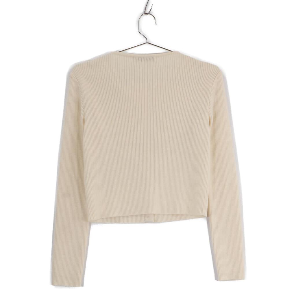 Rene White wool 6242270 Pearl knit cardigan tops 34 whiteUsed