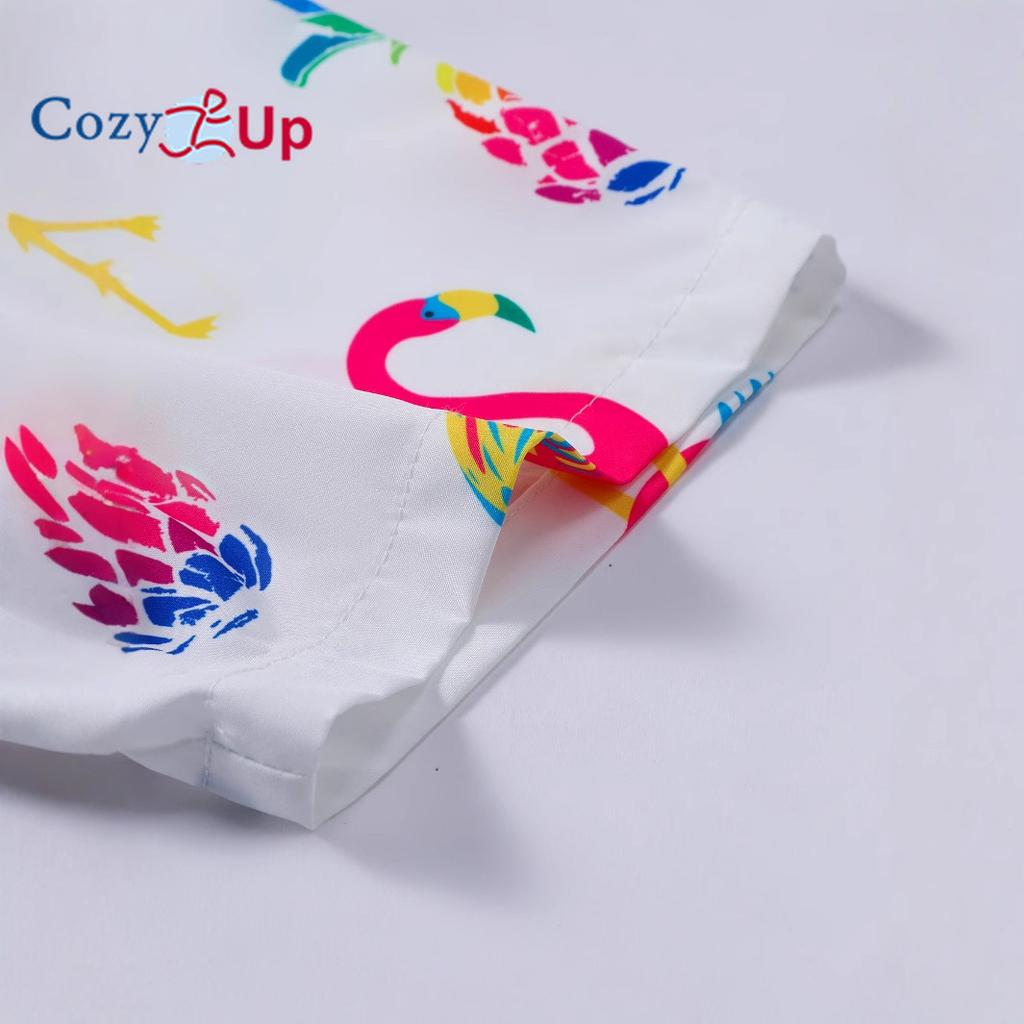 Cămașă cu mânecă scurtă pentru bărbați, Cămașă cu imprimeu colorat cu ananas și flamingo pentru bărbați, Modă casual, Vacanță de vară în Hawaii 2025 Nou