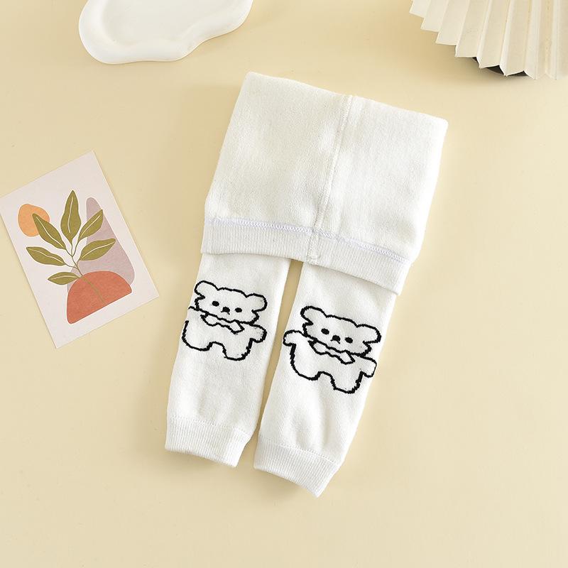 

Дитячі зимові в язані колготки з мультяшним принтом - Білі, довжина три чверті, базовий шар для дівчаток 2-4 years, length ~50CM білий