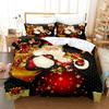 3D Digital Printing Three-Piece Set, Santa 2 Printing Bedding Kit