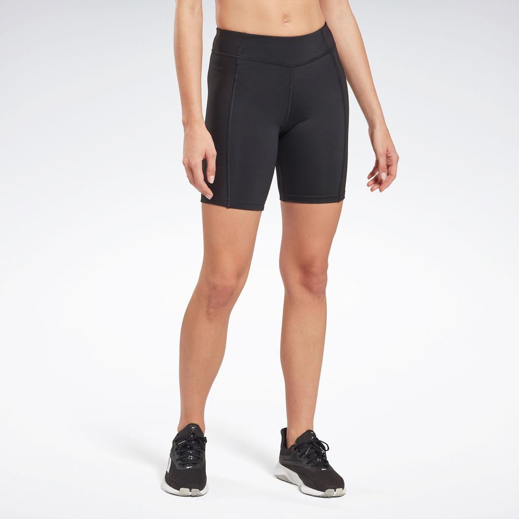 Reebok Retro High-Waisted Solid Color Sports Shorts Women Shorts Black HT6161